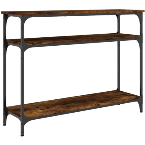 Table console chêne fumé 100x29x75 bois d'ingénierie