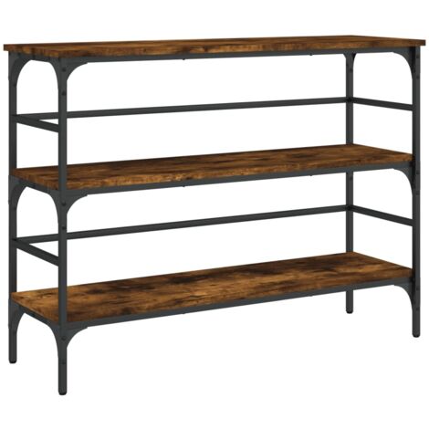 Table console chêne fumé 100x32x75 bois d'ingénierie