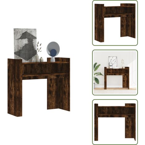 Table console chêne fumé 100x35x90 cm bois d'ingénierie - Table Basse - Meuble D'entrée - Table D'appoint - Table Console - Étagère Murale
