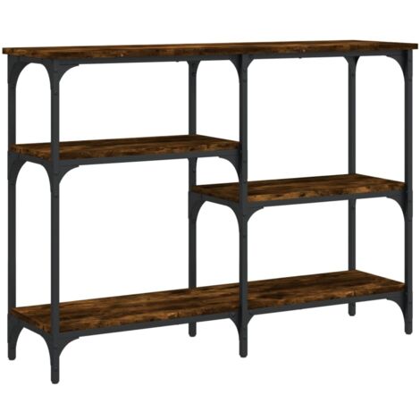 Table console chêne fumé 102x29x75 bois d'ingénierie