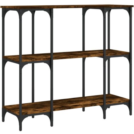Table console chêne fumé 102x35x90 bois d'ingénierie