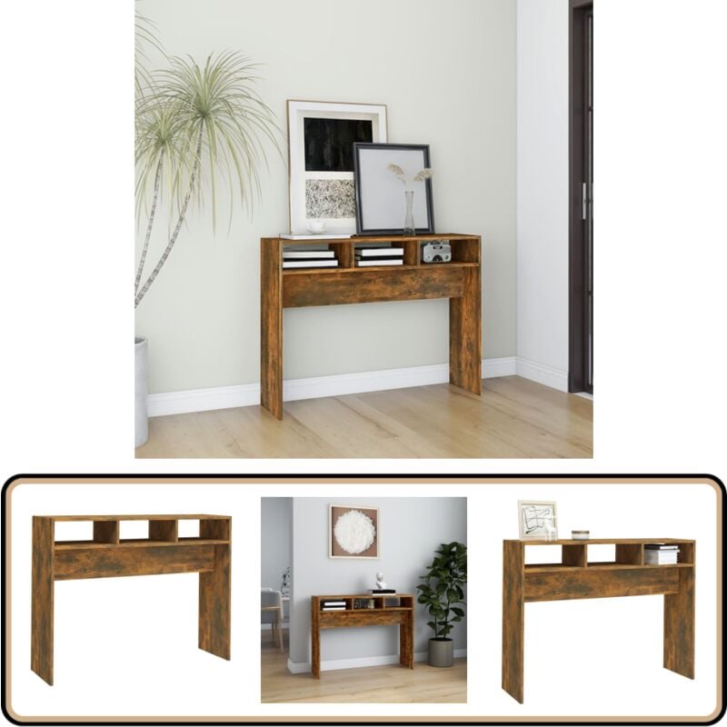 Vidaxl - Table console Chêne fumé 105x30x80 cm Bois d'ingénierie - Table Basse - Meuble D'appoint - Table Console - Table D'entrée - Rangement