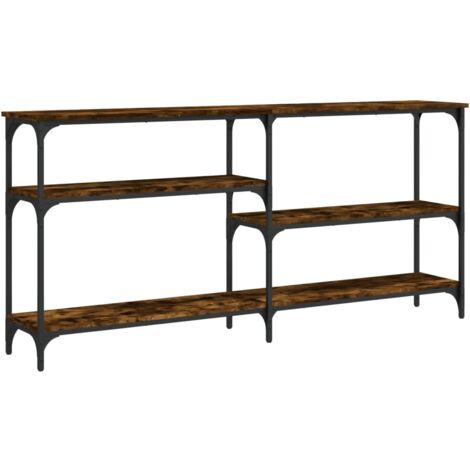 Table console chêne fumé 160x29x75 bois d'ingénierie