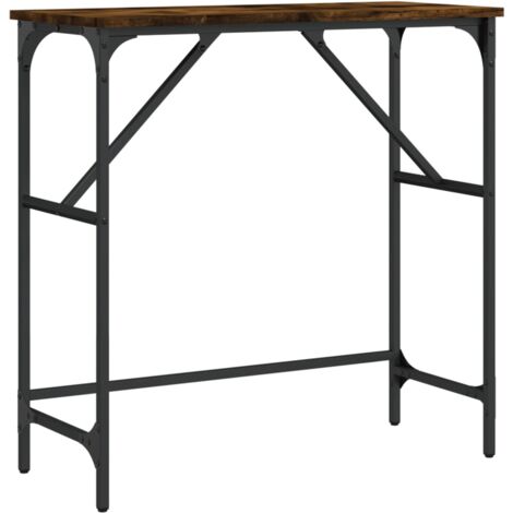 Table console chêne fumé 75x32x75 bois d'ingénierie