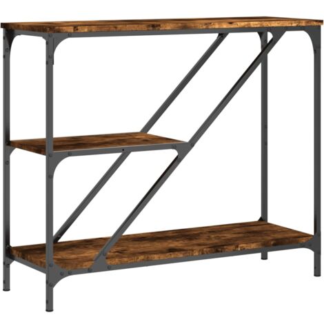 Table console chêne fumé 88,5x30x75 bois d'ingénierie
