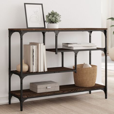 Table console chêne marron 100x30x75 cm bois d'ingénierie vidaXL