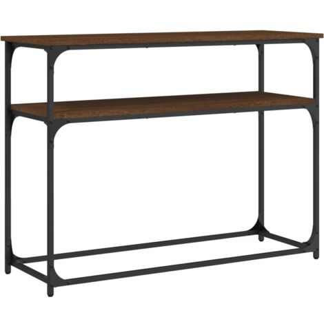Table console chêne marron 100x35,5x75 bois d'ingénierie