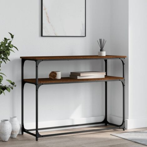 Table console chêne marron 100x35,5x75 cm bois d'ingénierie vidaXL
