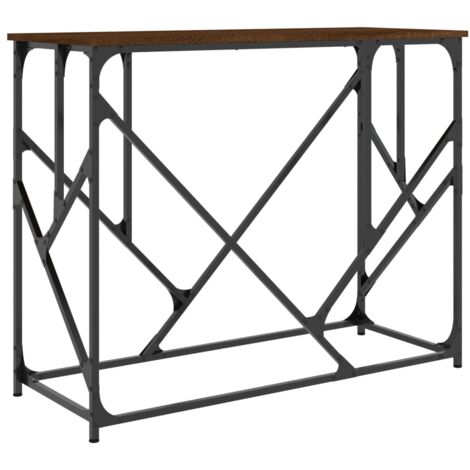 Table console chêne marron 100x40x80 bois d'ingénierie