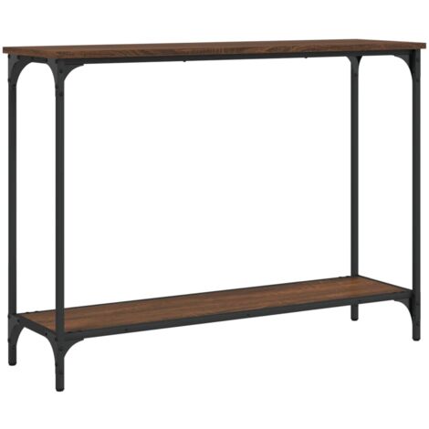Table console chêne marron 101x30,5x75 bois d'ingénierie