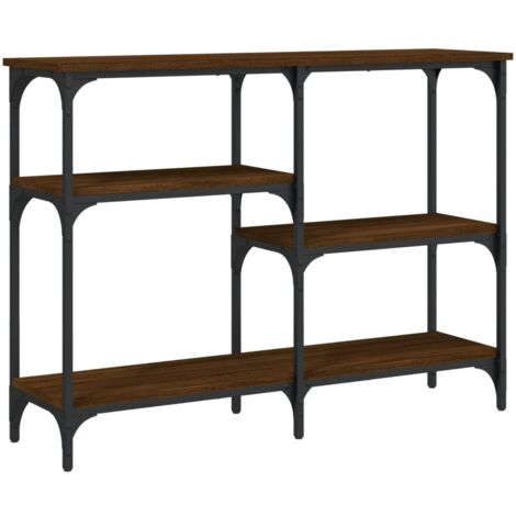 Table console chêne marron 102x29x75 bois d'ingénierie