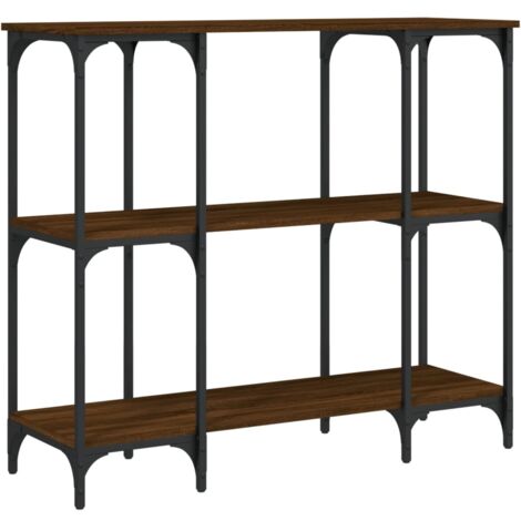Table console chêne marron 102x35x90 bois d'ingénierie