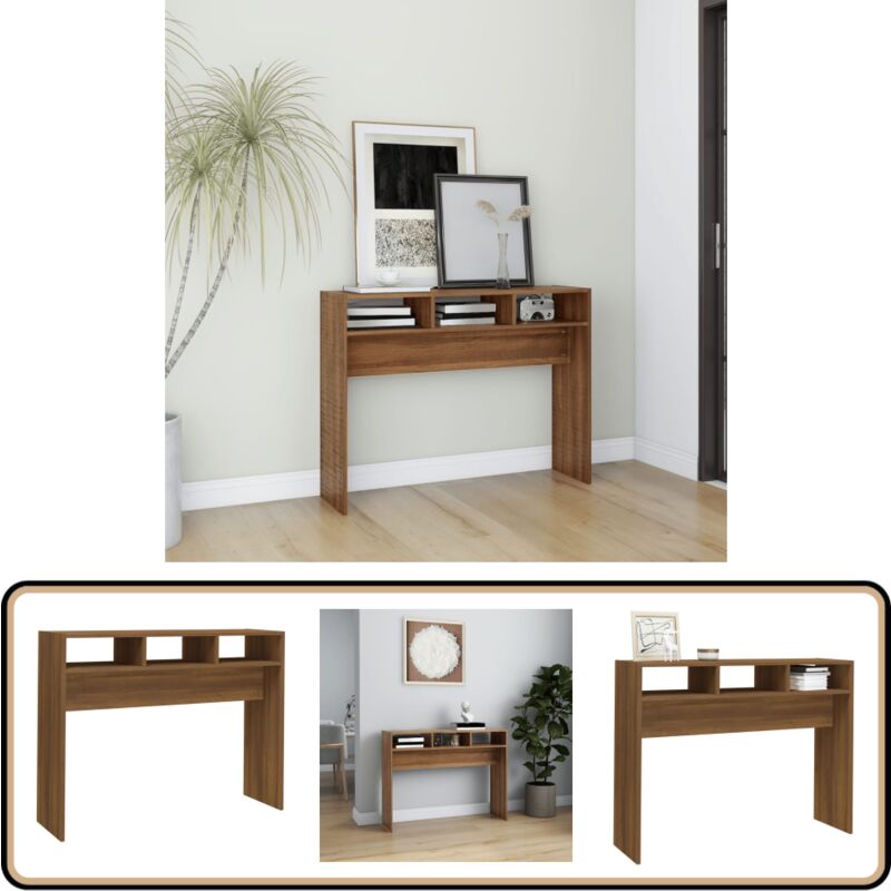 Vidaxl - Table console Chêne marron 105x30x80 cm Bois d'ingénierie - Table Basse - Meuble D'appoint - Table Console - Table D'entrée - Rangement