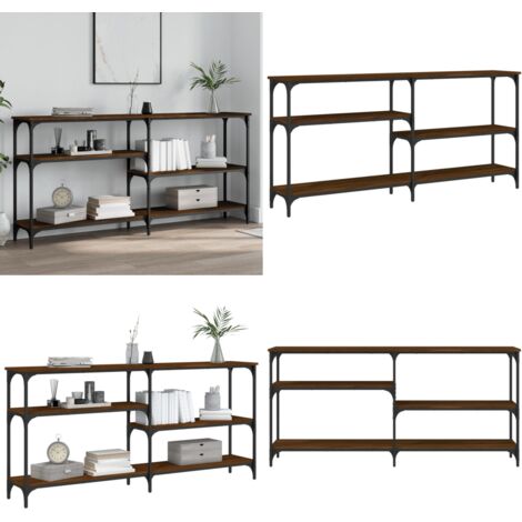 Table console chêne marron 160x29x75 cm Bois d'ingénierie - Table Basse - Meuble D'entrée - Table D'appoint - Table Console - Table Industrielle - Home & Living