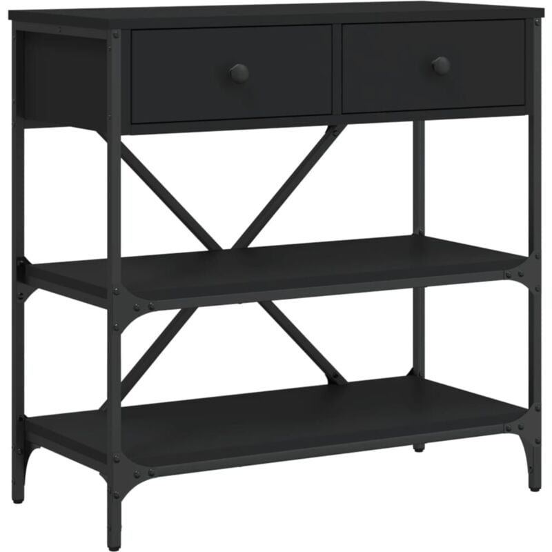 Vidaxl - Table console noir 75x34,5x75 cm bois d'ingénierie