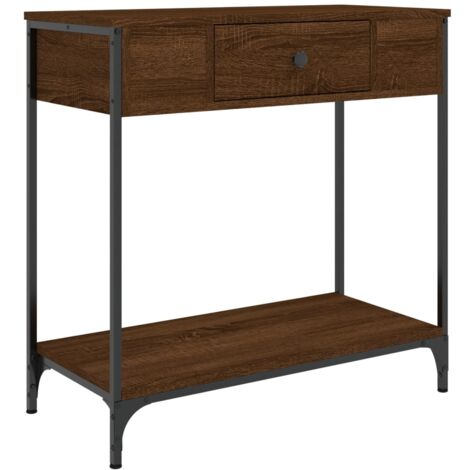 Table console chêne marron 75x34,5x75 cm bois d'ingénierie vidaXL