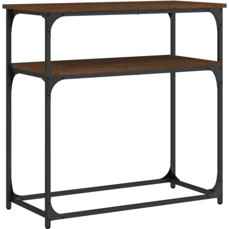 Table console chêne marron 75x35,5x75 bois d'ingénierie