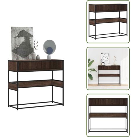 Table console chêne marron 90x35x80 cm bois d'ingénierie - Table Console - Tables Console - Table - Table D'entrée