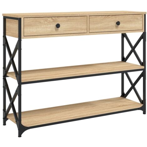 Table console chêne sonoma 100x28x75 bois d'ingénierie