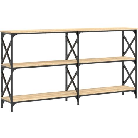 Table console chêne sonoma 156x28x80,5 bois d'ingénierie