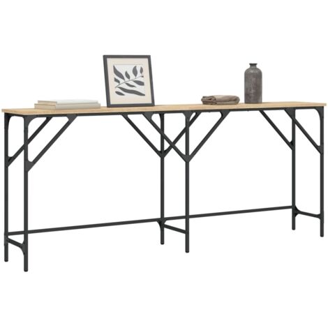 Table console chêne sonoma 180x29x75 bois d'ingénierie
