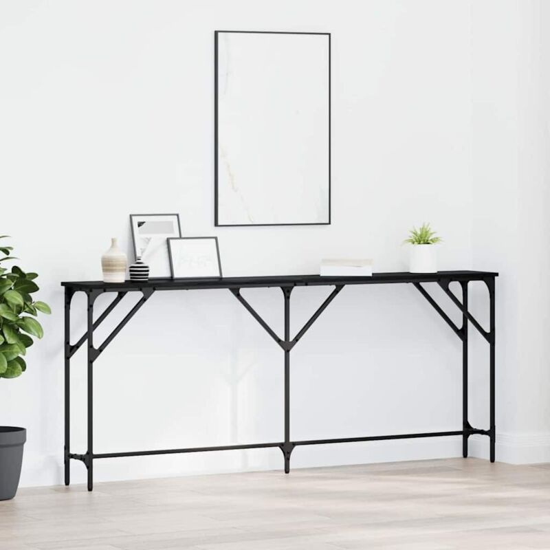 Table console Chêne noir 180 x 23 x 75 cm Vidaxl