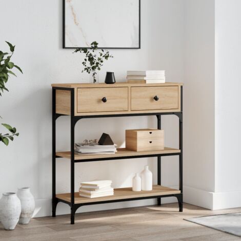 Table console chêne sonoma 72,5x25x75 cm bois d'ingénierie vidaXL