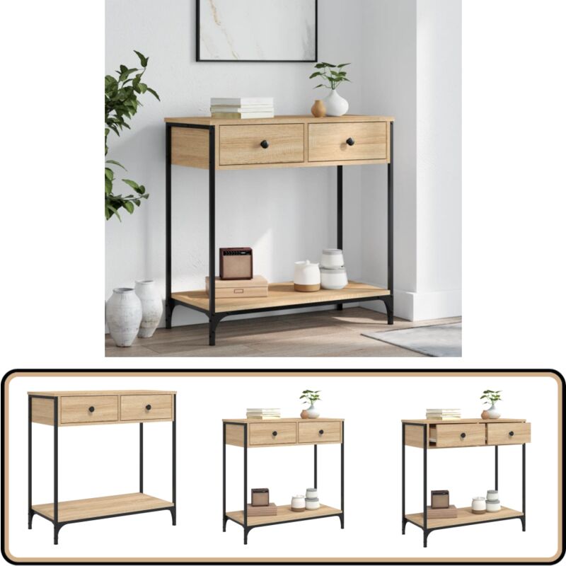 Vidaxl - Table console chêne sonoma 75x34,5x75 cm bois d'ingénierie - Table Basse - Table D'appoint - Meuble D'entrée - Table Console - Mobilier
