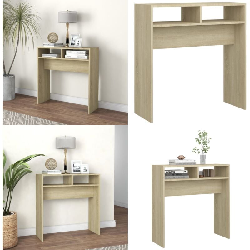 Vidaxl - Table console chêne sonoma 78x30x80 cm bois d'ingénierie - Table Basse - Meuble D'entrée - Table D'appoint - Rangement Décoratif - Bois