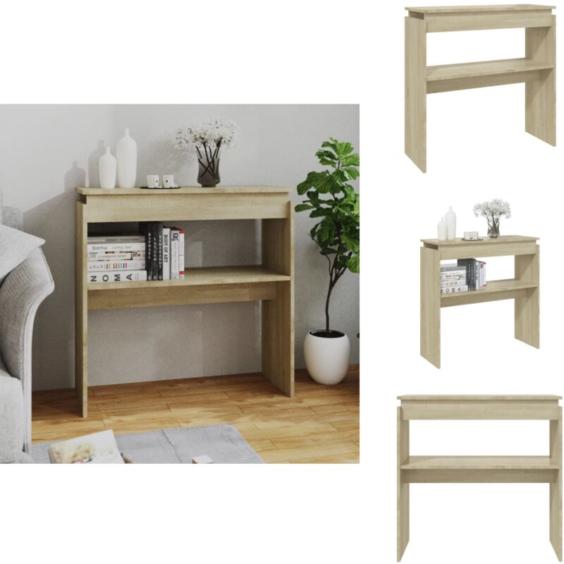 Vidaxl - Table console chêne sonoma 80x30x80 cm bois d'ingénierie - Table Basse - Meuble D'entrée - Table D'appoint - Rangement Décoratif - Bois