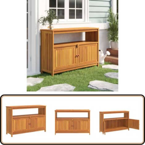Table console de jardin 110x35x75 cm bois massif d'acacia - Table Console Jardin - Meuble De Jardin - Table D'extérieur - Acacia Massif - Rangement