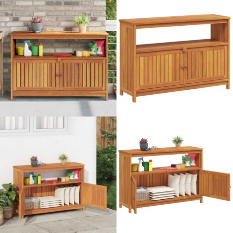 Table console de jardin 110x35x75 cm bois massif d'acacia - Table Console Jardin - Meuble De Jardin - Table D'extérieur - Acacia Massif - Rangement - Home & Living