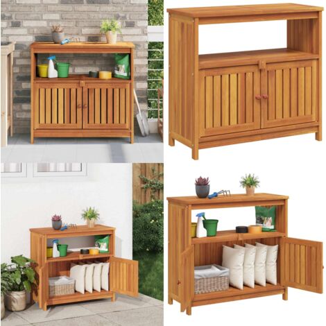 Table console de jardin 80x35x75 cm bois massif d'acacia - Bois d'acacia - Table extérieure