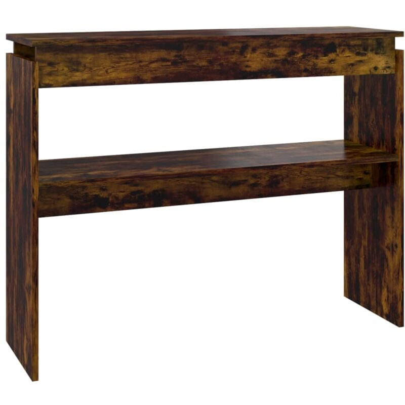 Décoshop26 - Table console d'entrée fonctionnel et stylé avec étagère 102 x 30 x 80 cm bois d'ingénierie DEC031779