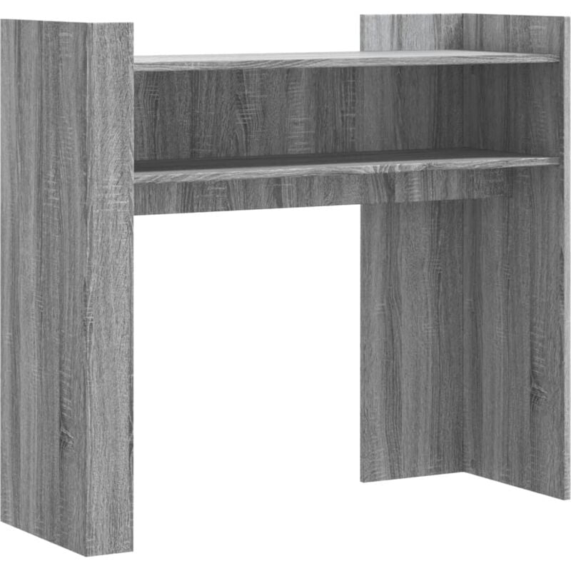 Décoshop26 - Table console d'entrée fonctionnel et stylé avec étagères 100 x 35 x 90 cm bois d'ingénierie gris DEC032204