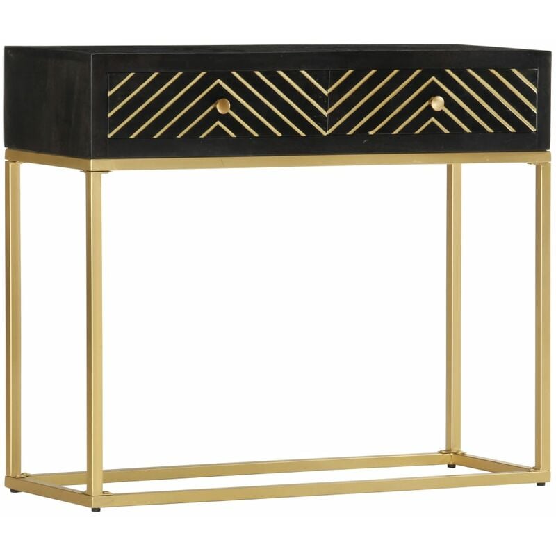 Vidaxl - Tableau de console noire et or 90x30x75 cm en bois avec design élégant