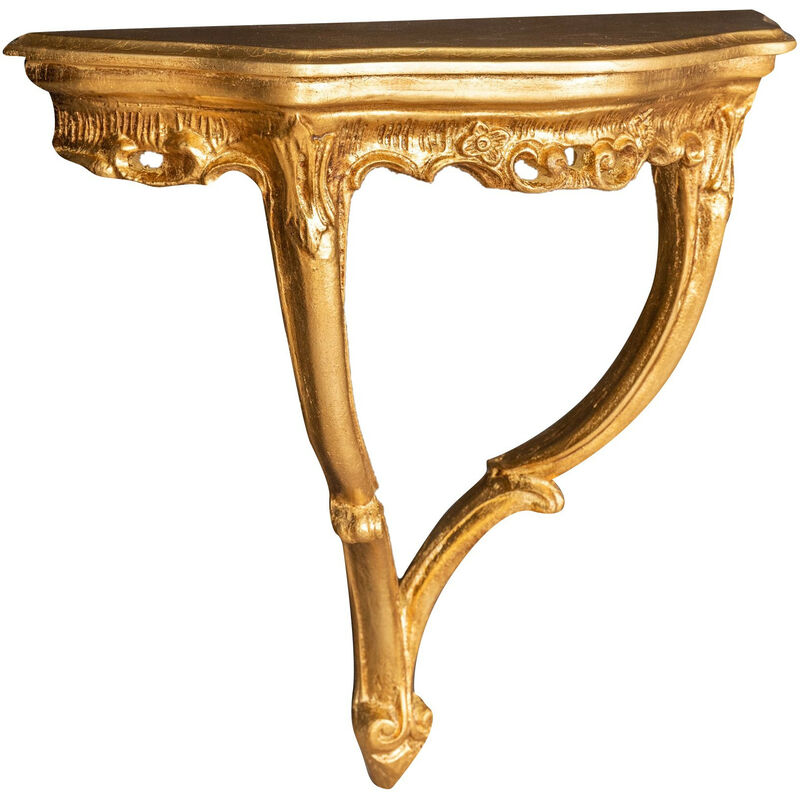table console en bois avec finition feuille d'or antique made in italy