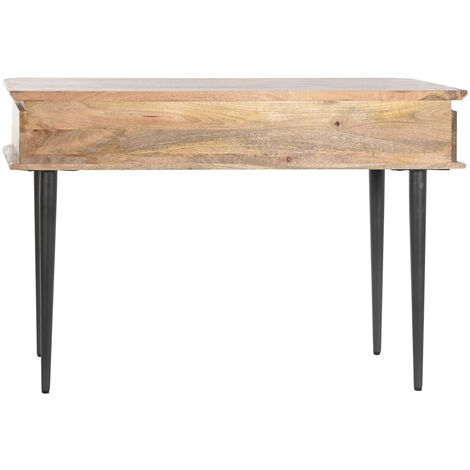 Table console en bois de manguier naturel et métal noir - Longueur 116 x Profondeur 40 x hauteur 77 cm -PEGANE-