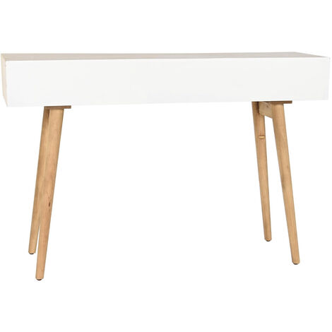 Table console en bois de sapin coloris blanc, naturel - Longueur 120 x Profondeur 35 x hauteur 80 cm -PEGANE-