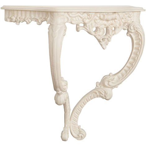 TABLE CONSOLE EN BOIS FINITION BLANC ANTIQUE MADE IN ITALY