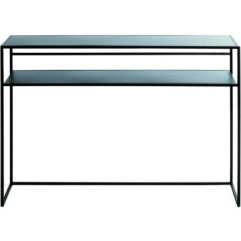 Table console en métal coloris noir - Longueur 112 x Profondeur 28 x Hauteur 81 cm