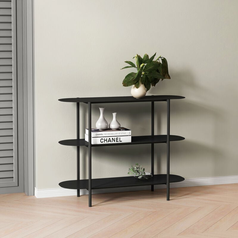 [en.casa] - Table console Enebakk acier 70 x 90 x 32 cm noir