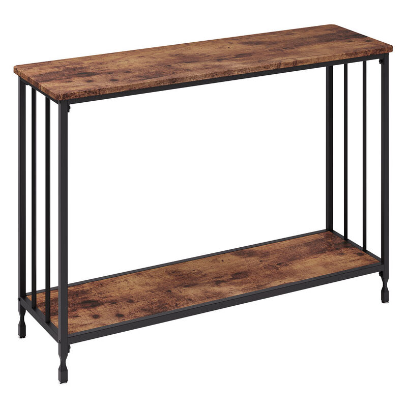 Lunsy - Table console étroite avec étagères, table d'appoint, table de couloir vintage