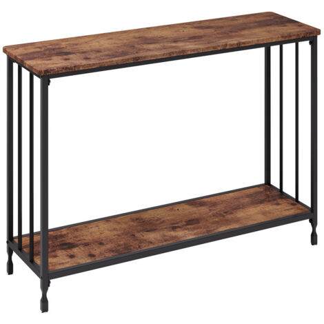 Table console étroite avec étagères, table d'appoint, table de couloir vintage