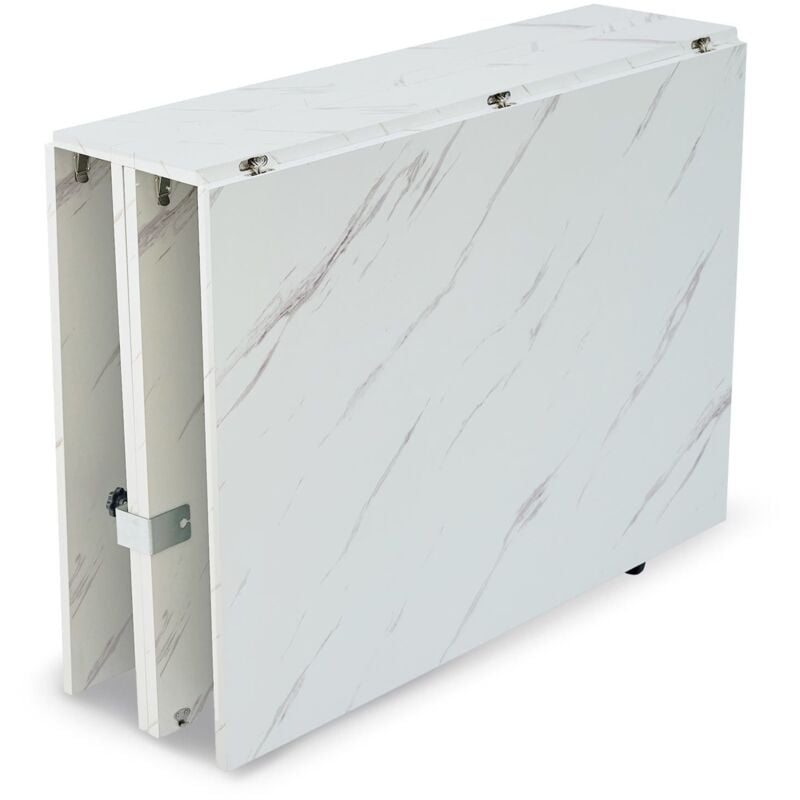 Table console extensible 300cm Nefertiti Effet marbre blanc