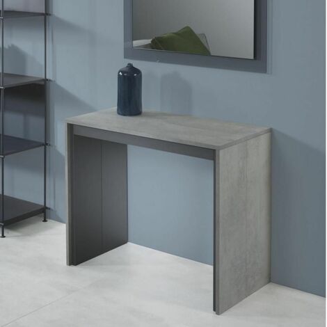 Table console extensible FORDA XL gris béton/cadre gris ardoise largeur 120cm270cm - gris