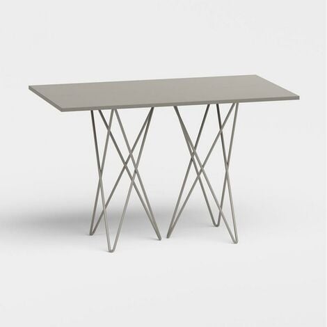 Table console extensible HERMES stratifié gris tourterelle acier gris tourterelle 115cm - gris