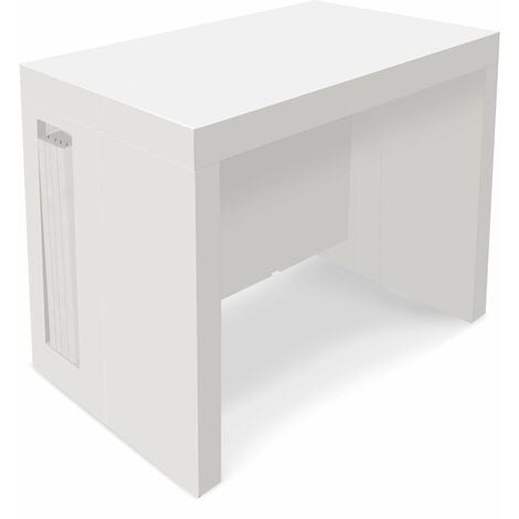 Table Console extensible Loki Blanc laqué - Blanc laqué