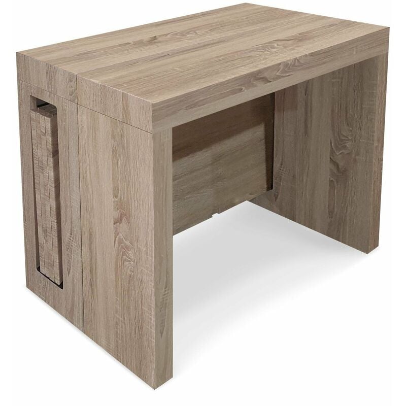 Intensedeco - Table Console extensible Loki imitation Chêne Clair