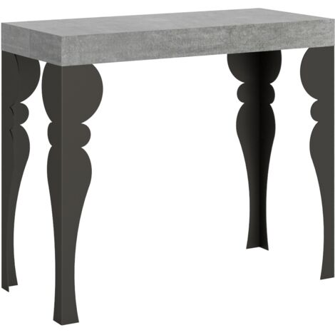 Table console extensible Paxon Small 90x40/196 cm béton